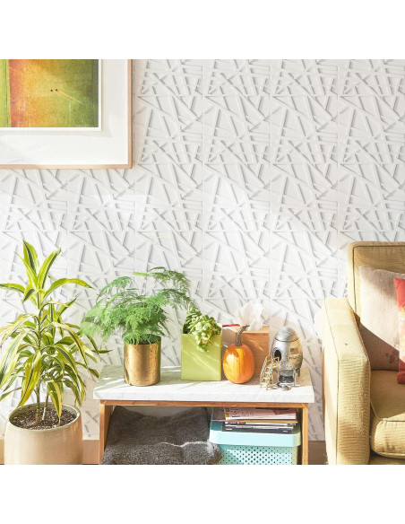 33 Paneles de Pared 3D LEVOWAY Blancos 300mm x 300mm