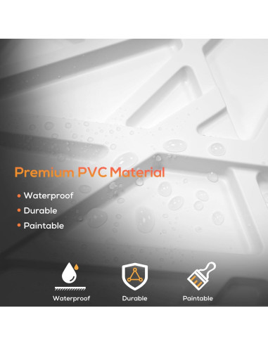 33 Paneles de Pared 3D LEVOWAY Blancos 300mm x 300mm