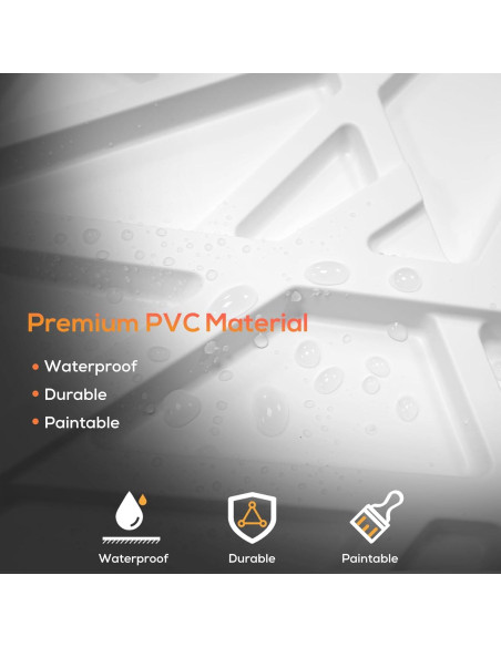 33 Paneles de Pared 3D LEVOWAY Blancos 300mm x 300mm