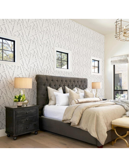 33 Paneles de Pared 3D LEVOWAY Blancos 300mm x 300mm