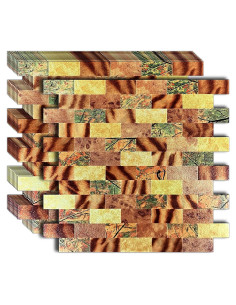 Azulejo Autoadhesivo 3D Weimeisc Aluminio 10 Hojas 30.48x27.69cm