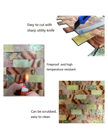 Azulejo Autoadhesivo 3D Weimeisc Aluminio 10 Hojas 30.48x27.69cm