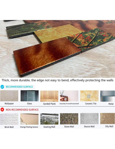 Azulejo Autoadhesivo 3D Weimeisc Aluminio 10 Hojas 30.48x27.69cm