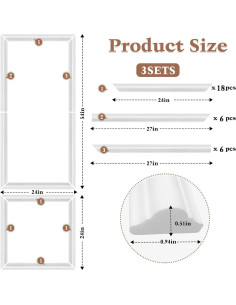 Kit de Moldura de Pared Autoadhesivo WANGDAYUAN 30 Piezas 2