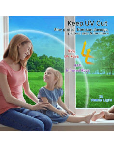 Película de Privacidad para Ventanas DULEIXUFHEE 199.4x45 cm 2