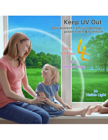 Película de Privacidad para Ventanas DULEIXUFHEE 199.4x45 cm