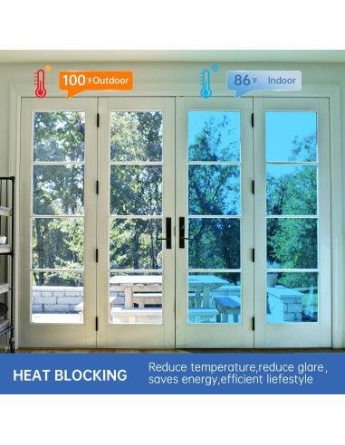 Película de Privacidad para Ventanas DULEIXUFHEE 199.4x45 cm