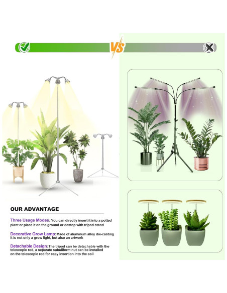 Lámpara de Crecimiento TAURUSY para Plantas de Interior 25-140 cm