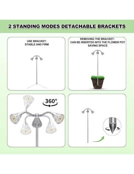 Lámpara de Crecimiento TAURUSY para Plantas de Interior 25-140 cm