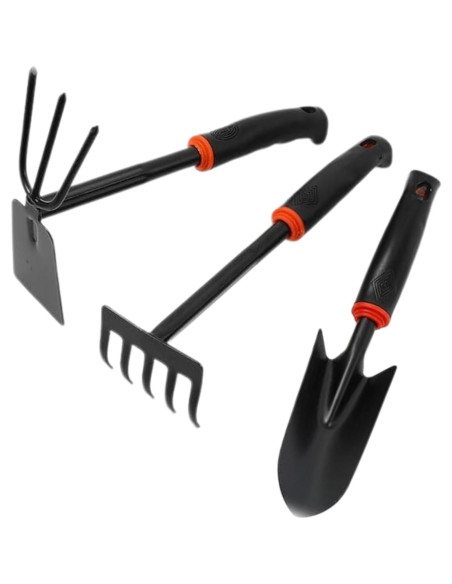 Juego de Herramientas de Jardín 3 Piezas SpeedStax - Azada, Rastrillo y Pala Ergonómicos