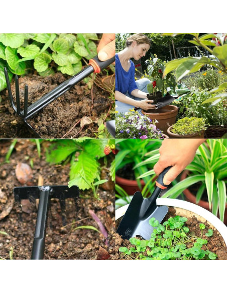 Juego de Herramientas de Jardín 3 Piezas SpeedStax - Azada, Rastrillo y Pala Ergonómicos