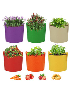 Paquete de 6 bolsas de cultivo de 7 galones Ohiyoo multicolor