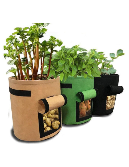 Paquete de 3 Bolsas de Cultivo GEMGO 26.5L Tela Impermeable
