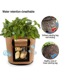 Paquete de 3 Bolsas de Cultivo GEMGO 26.5L Tela Impermeable 2