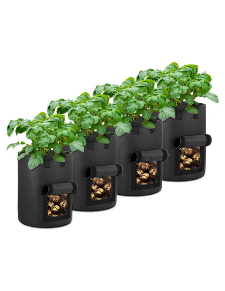 Paquete de 4 bolsas de cultivo de papa OPPOLIFE 10 galones