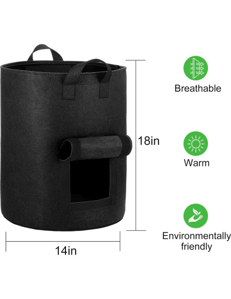 Paquete de 4 bolsas de cultivo de papa OPPOLIFE 10 galones