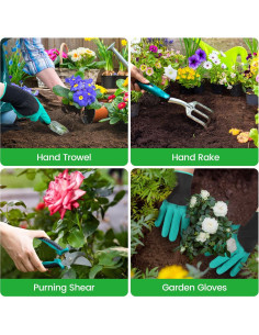 Juego de Herramientas de Jardín 9 PCS Meihe - Aluminio Resistente 2