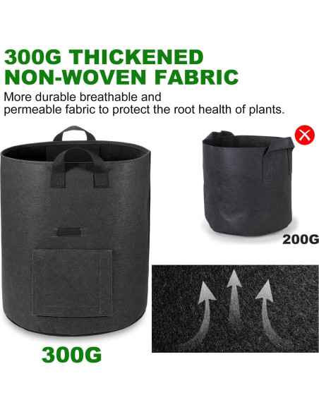 Paquete de 4 bolsas de cultivo de papa OPPOLIFE 10 galones