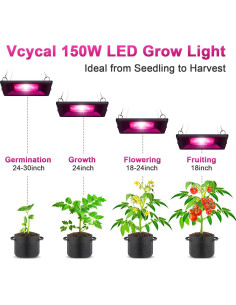 Luz de Cultivo LED Vcycal 150W Espectro Completo Impermeable 2