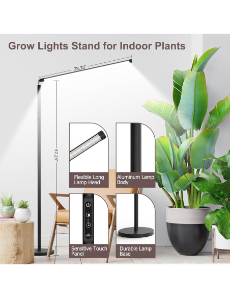 Lámpara de Pie STERREN para Plantas de Interior 22W 4000K