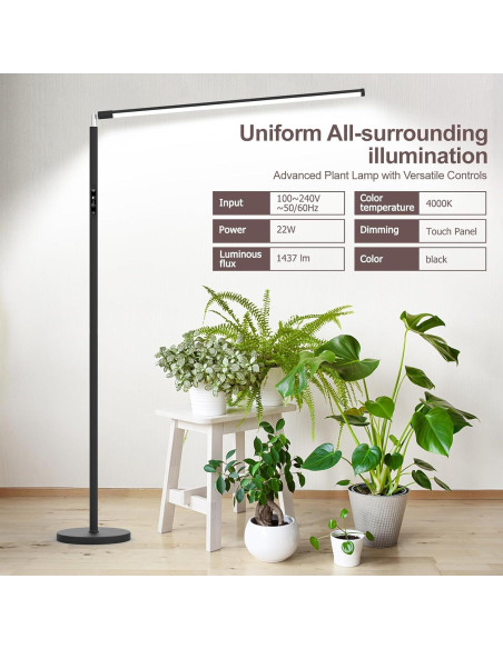 Lámpara de Pie STERREN para Plantas de Interior 22W 4000K
