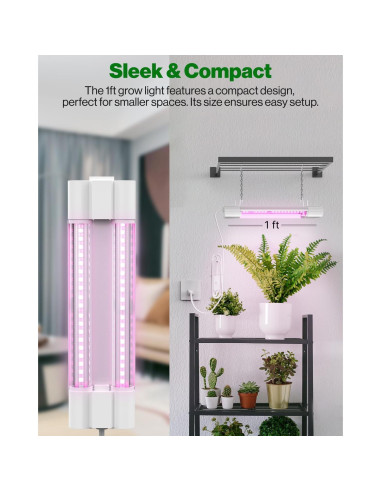 Luz de Cultivo LED Sunco 30cm Espectro Completo 10W Paquete de 2