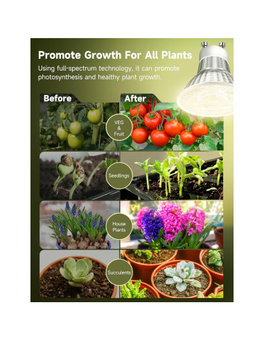 Bombilla de Crecimiento LED UNILAMPRO GU10 6W Espectro Completo
