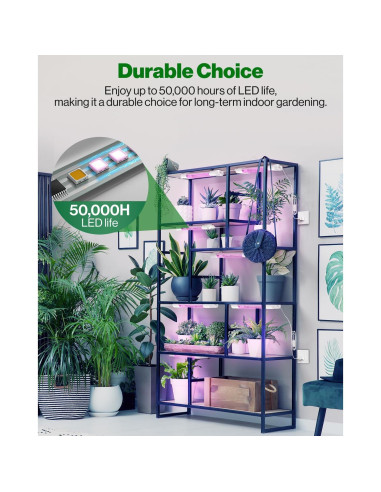 Luz de Cultivo LED Sunco 30cm Espectro Completo 10W Paquete de 2