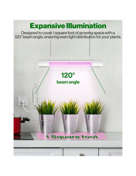 Luz de Cultivo LED Sunco 30cm Espectro Completo 10W Paquete de 2