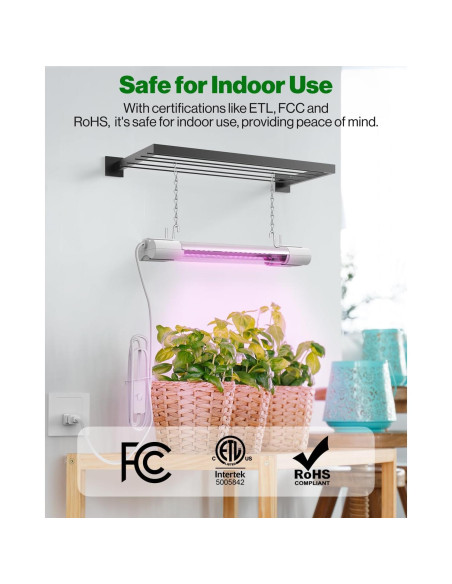 Luz de Cultivo LED Sunco 30cm Espectro Completo 10W Paquete de 2