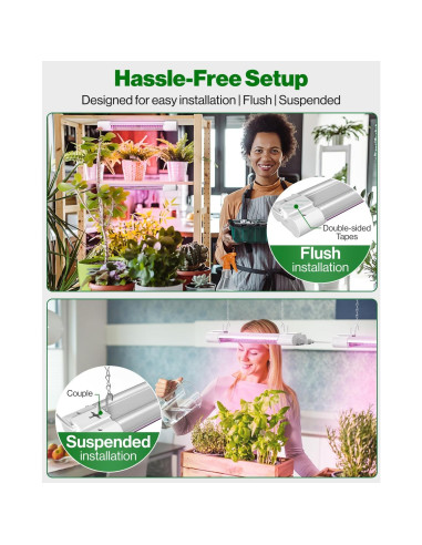 Luz de Cultivo LED Sunco 30cm Espectro Completo 10W Paquete de 2