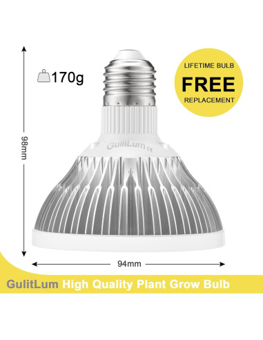 Bombilla LED de Crecimiento GulitLum PAR30 18W Espectro Completo