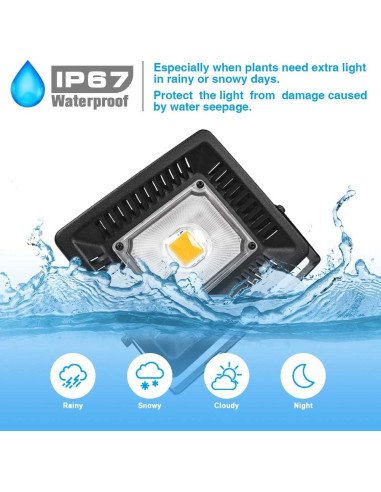 Luz de Cultivo LED Relassy 150W Impermeable Espectro Completo