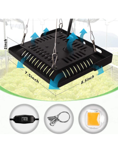 Luz de Cultivo LED Relassy 150W Impermeable Espectro Completo