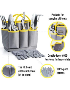 Juego de Herramientas de Jardinería Jardineer 8 Piezas Duraderas 2