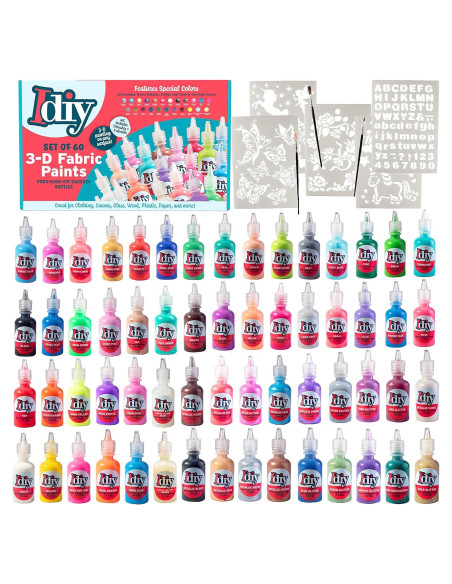 Juego de Pintura para Tela SCS Direct 60 Colores 30ml No Tóxica