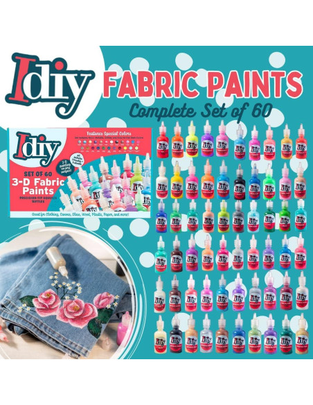 Juego de Pintura para Tela SCS Direct 60 Colores 30ml No Tóxica