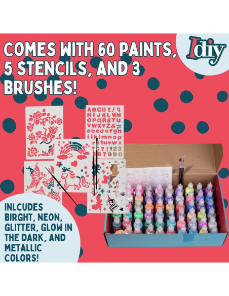 Juego de Pintura para Tela SCS Direct 60 Colores 30ml No Tóxica