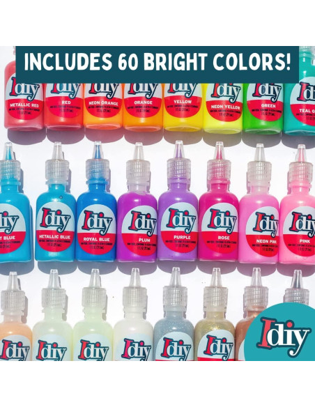 Juego de Pintura para Tela SCS Direct 60 Colores 30ml No Tóxica