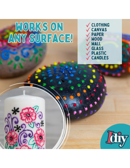 Juego de Pintura para Tela SCS Direct 60 Colores 30ml No Tóxica