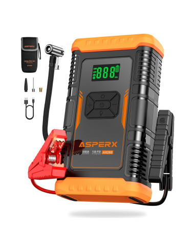 Arrancador de Salto AsperX AX260 3000A con Compresor 12V
