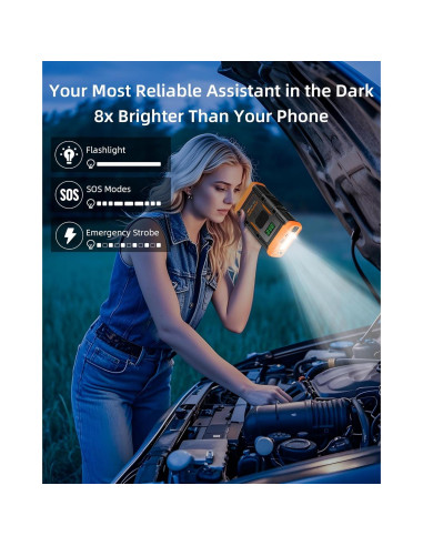 Arrancador de Salto AsperX AX260 3000A con Compresor 12V