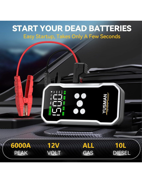 Arrancador de Salto YUSMAN F03 6000A con Compresor 150PSI