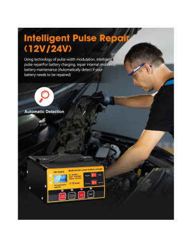 Cargador de Batería Automático Outerman MF-2C 12V/24V 12A