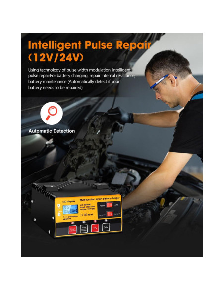 Cargador de Batería Automático Outerman MF-2C 12V/24V 12A