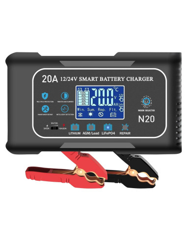 Cargador de Batería Inteligente Dght 12V 20A 24V 10A Litio/Ácido