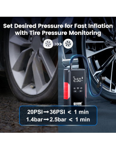 Arrancador de Coche Portátil COSENG J26 con Compresor 3500A 2