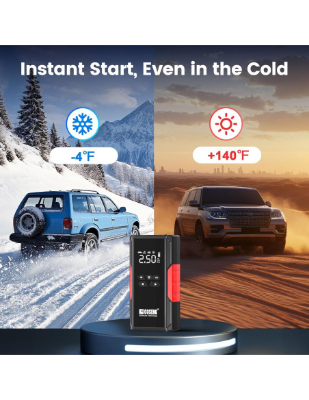 Arrancador de Coche Portátil COSENG J26 con Compresor 3500A