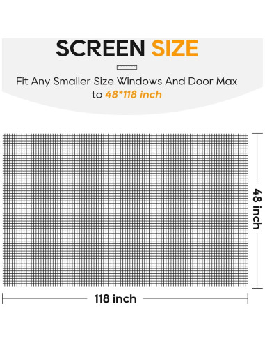 Malla de Pantalla de Ventana King&Charles 121.92x299.72 cm Negra