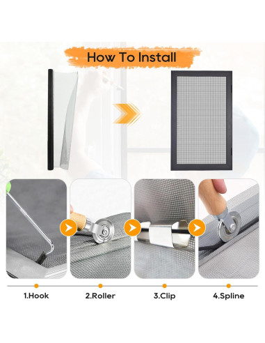 Malla de Pantalla de Ventana King&Charles 121.92x299.72 cm Negra